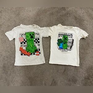 Boys Minecraft Boom/Survival Shirts Size 6 (2 total)